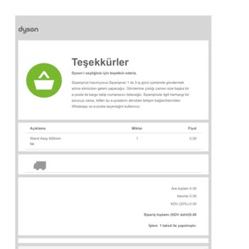 Dyson Göndereceğim Dediği Parçayı Göndermedi