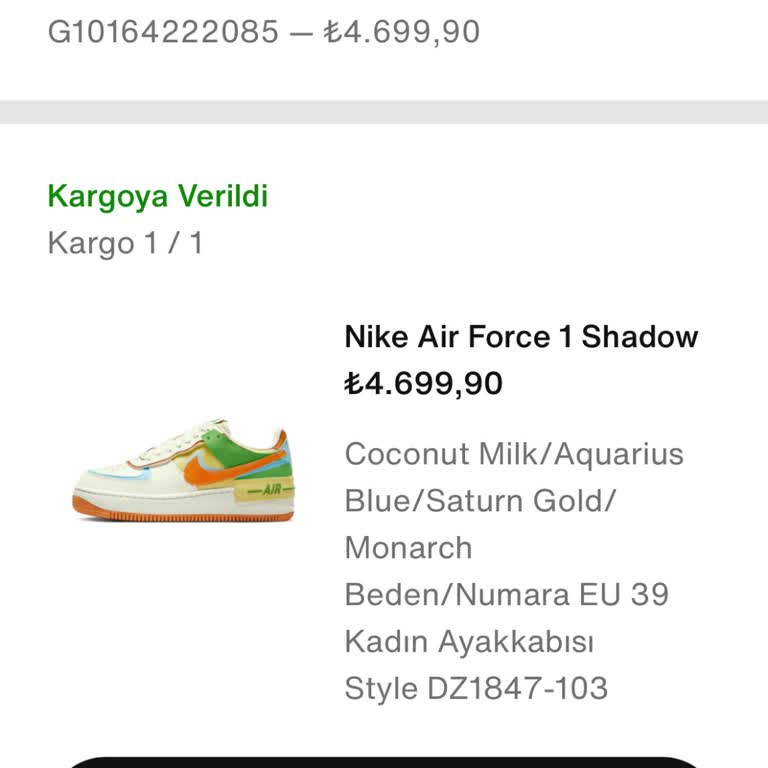 Nike Nedensiz Kargo Gelmemesi