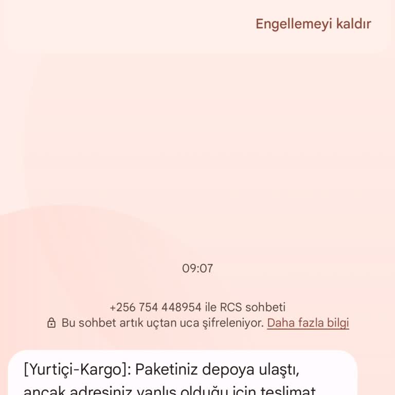 Kargo Teslimat Güncellemesi İçin Şüpheli Mesaj Uyarısı