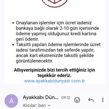 Ayakkabı Dünyası Olmayan İade Talebi