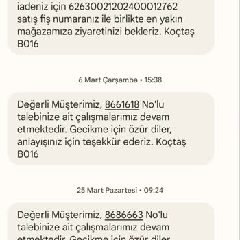 Koçtaş Pişmanlıktır İade Yapılmıyor