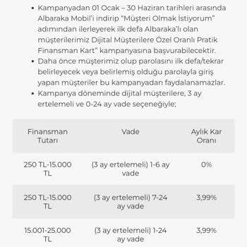 Albaraka Türk Kampanyalı Finansman Vaadi Hüsranı