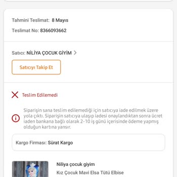 Sürat Kargo'nun Ürün Tesliminde İlgisiz Davranması