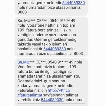 Vodafone'un Bana Ait Olmayan Hat İçin İcra İle Tehdit Etmesi