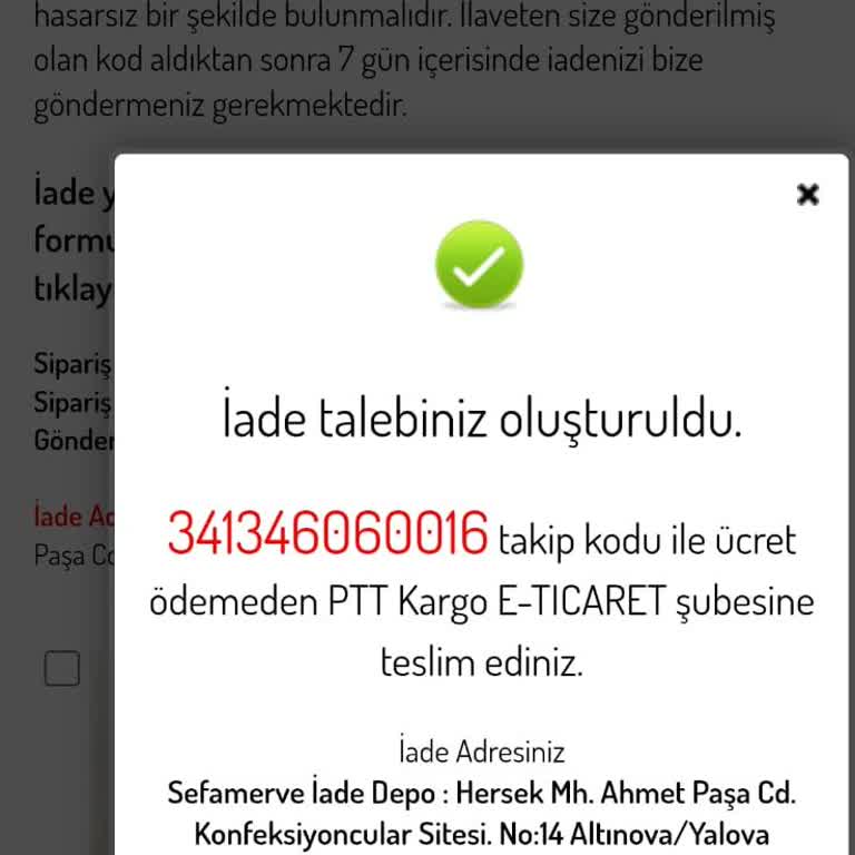 Sefamerve Firmasından İadem Yapılmıyor