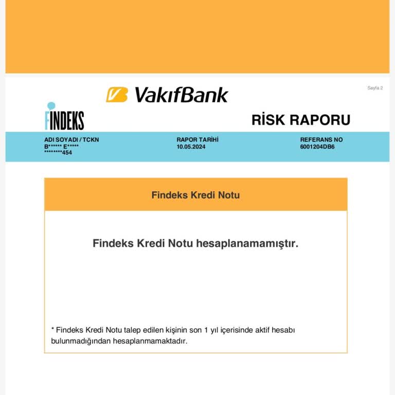Yapı Kredi Bankası Kredi Notum Hesaplanmıyor