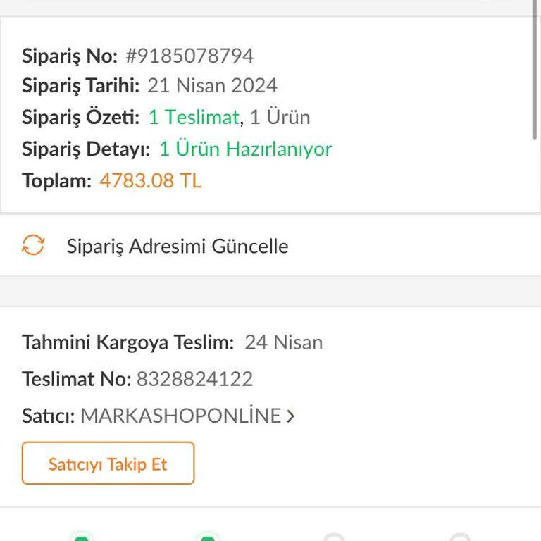 Trendyol Firması Tarafından Ulaştırılamayan Sipariş