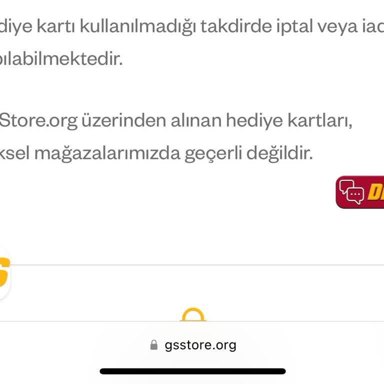 GS Store Gift Card İade Almıyor!