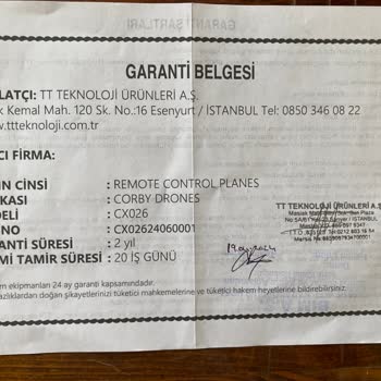 Corby Drone Satış Sonrası Garanti Şartlarını Yerine Getirmiyor