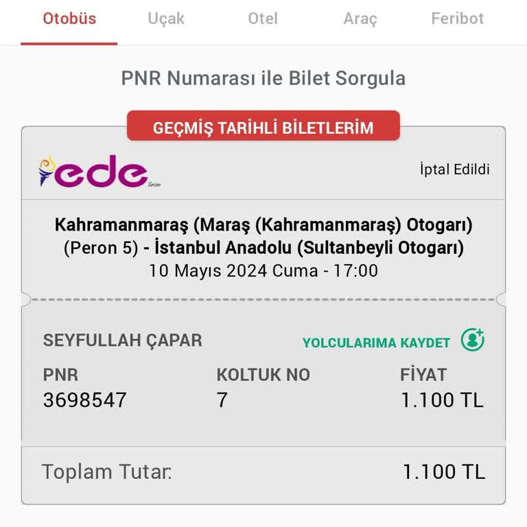 Obilet Para İadesi Yapılmadığı