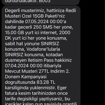 Vodafone'un Paket Aşım Durma Özelliğinin Durmaması
