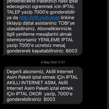 Vodafone'un Paket Aşım Durma Özelliğinin Durmaması