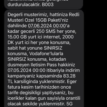 Vodafone'un Paket Aşım Durma Özelliğinin Durmaması