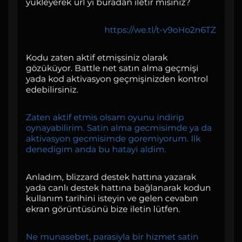 DurmaPlay Kullanılmış Kod İletildi Ve İade Alamıyorum