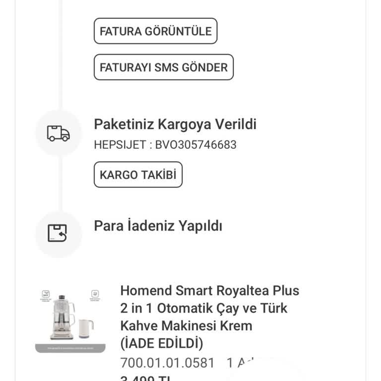 Karaca Züccaciye Ürün Bana Ulaşmadan İade Oldu