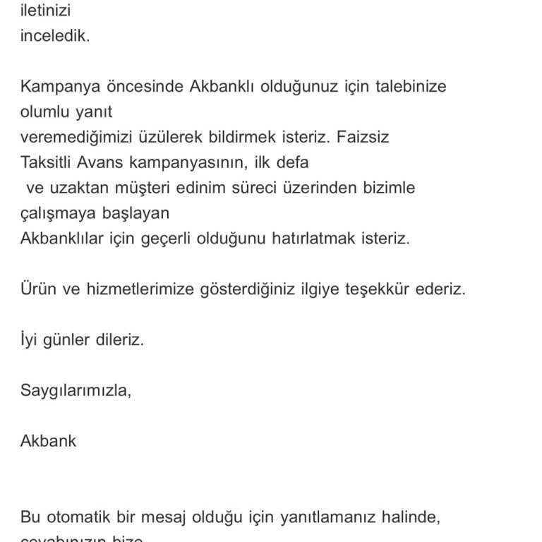 Akbank Faizsiz 20 Bin Taksitli Nakit Avans Kampanyası