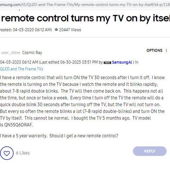 Samsung QLED TV Kendiliğinden Açılma Sorunu