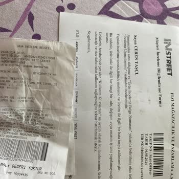 In Street Hatalı Ürün İçin Değişim İade Kabul Etmedi