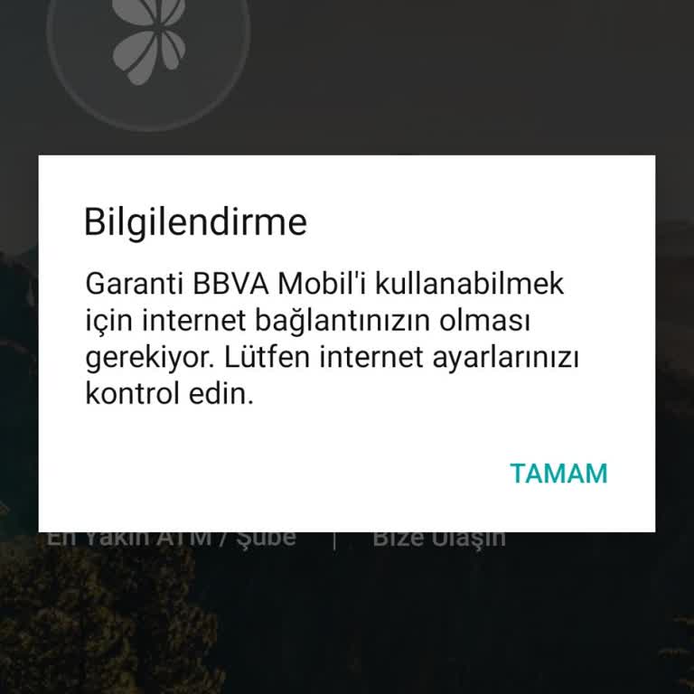 Garanti BBVA Hata Veriyor İnternete Ayarlarınızı Kontrol Edin Diye