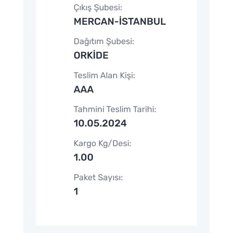 Aras Kargo Orkide Şubesi Teslim Etmediği Ürünü Teslim Ettim Diyor