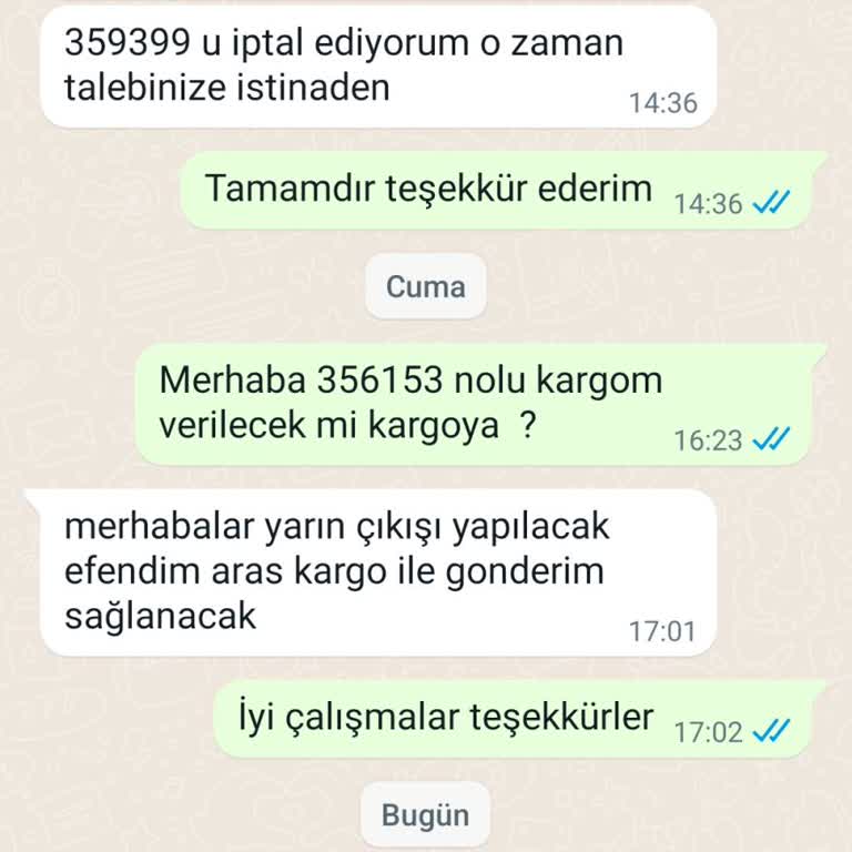 Sanal Yağ Market Kargom Ve İptal İşlemim Hakkında