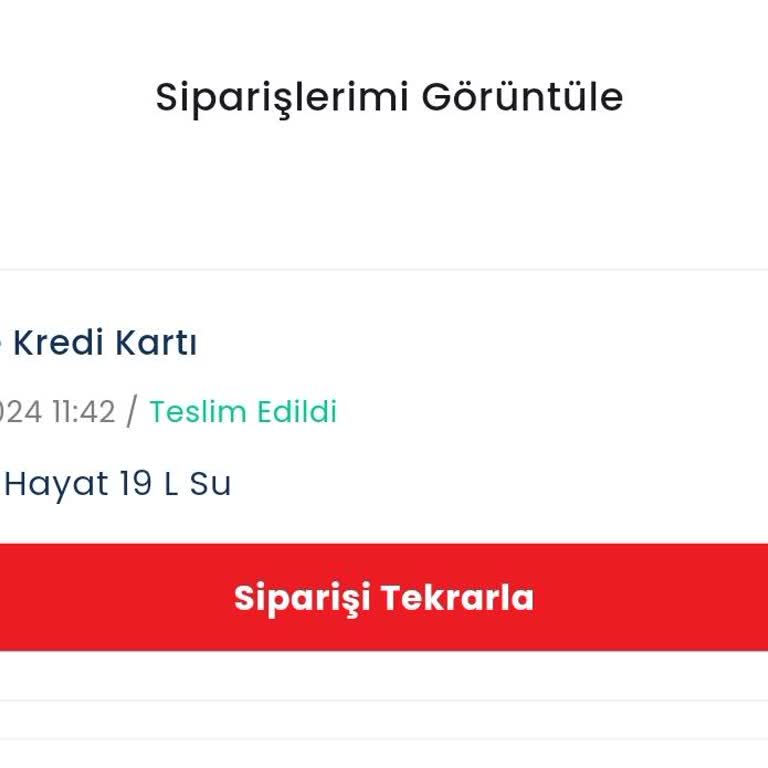 Hayat Su 4 Gün Oldu Sipariş Teslim Etmedi