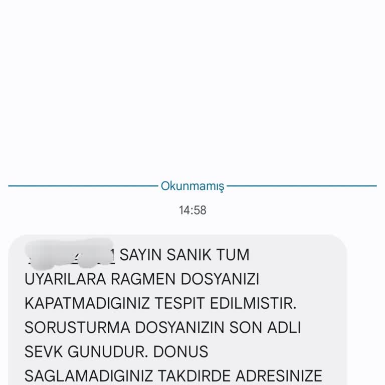 I.KOCADEMIR (SMS) Konuyla Alakalı Sorumluluk Kabul Etmiyorum