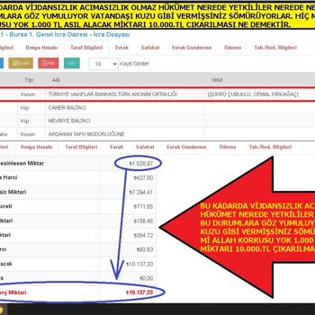 Vakıf Bankası İcrada Yüksek Faizler İşletip Herkesi Mağdur Ediyor.