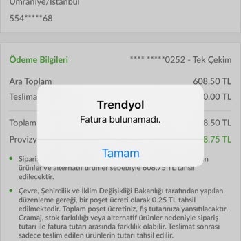 Trendyol GO Market Eksik Ürün Getirdiği Halde Para İadesi Yapmıyor!