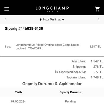 longchamp-turkey.com Longchamp-turkey Ürünü Göndermedi