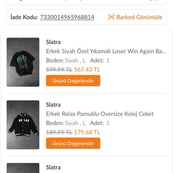 Slatra Yanlış Eksik Ürün Gönderimi