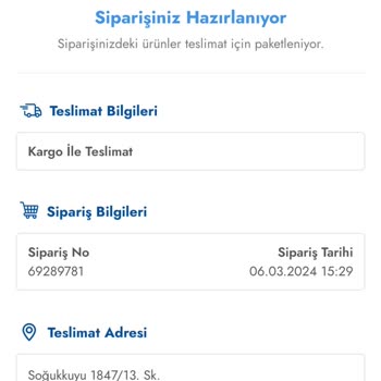 Şok Marketler Siparişim Kargolanmadı Ve İletişim Sorunları Yaşıyorum