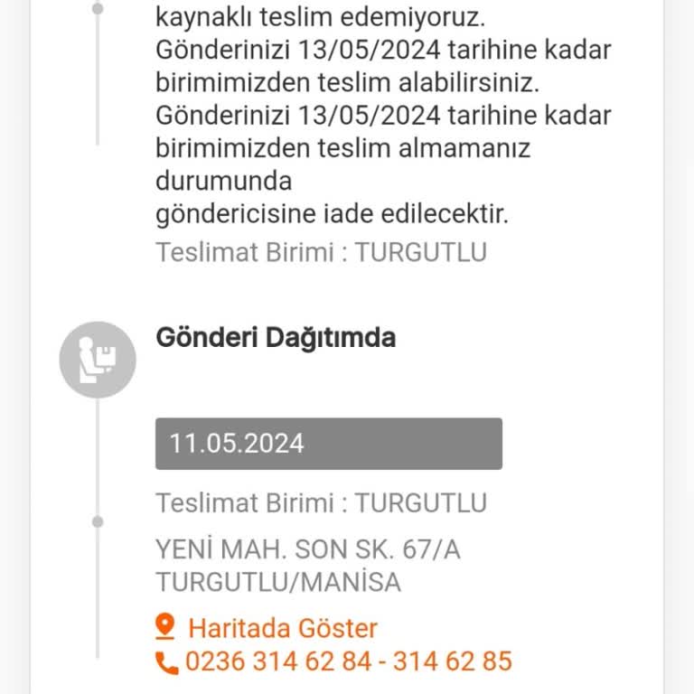 MNG Kargo Turgutlu Şubesi Telefonlarıma Cevap Vermiyor