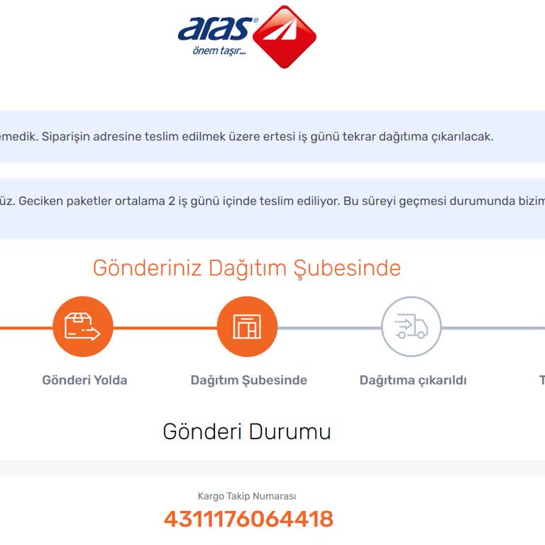 Aras Kargo Dağıtım Sıkıntısı Çekiyorum