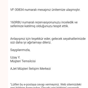 AJet (Anadolu Jet) Uçuş İptali Ve Müşteri Hizmetleri Sorunu