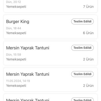 Yemek Sepeti Burger King İade
