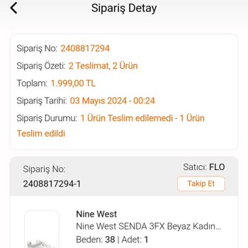 FLO Ayakkabı FLO Sipariş Sorunu