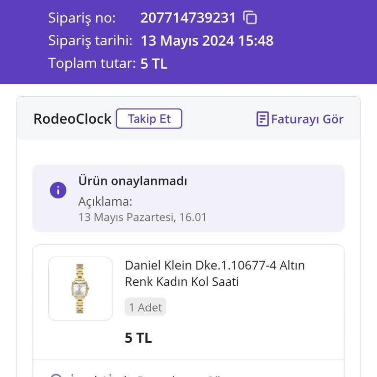N11 Den Saat Siparişim Sebepsizce Onaylanmadı