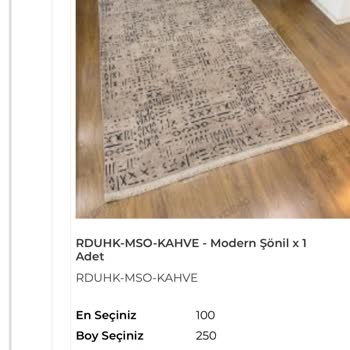 Reydeko Halıdan Verdiğim Sipariş