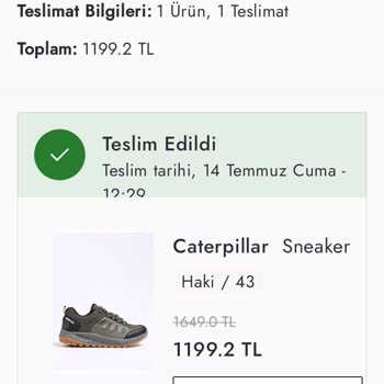 Boyner Caterpillar Sneaker Şikayet