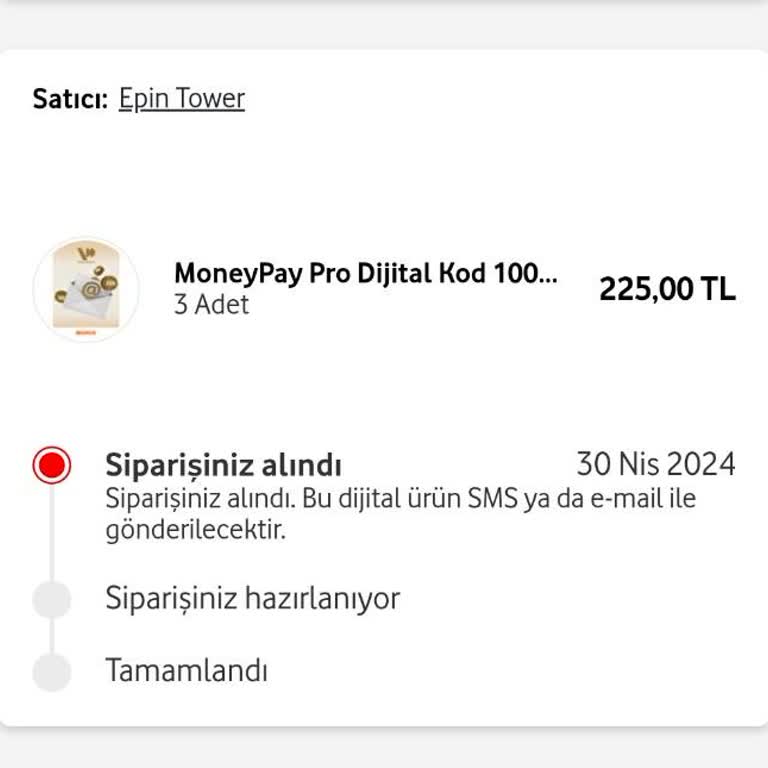 Epin Tower Vodafone Yanımda Kod Gecikmesi