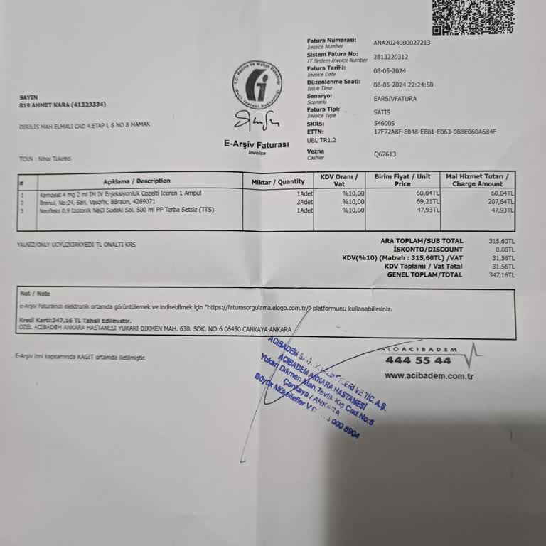 Acıbadem Ankara Tamamlayıcı Sağlık Sigortası Olmasına Rağmen Para İstanbul.