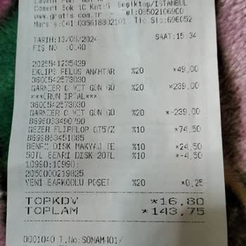 Gratis Raf İle Kasa Etiket Fiyatları Aynı Değil