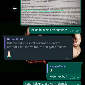 Hazamoda İptal İşlemi Yapmıyor