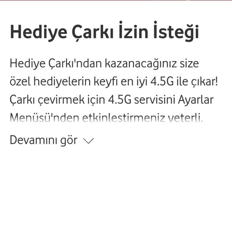 Vodafone 4.5 G Olmadan Hediye Çarkını Çeviriyorum