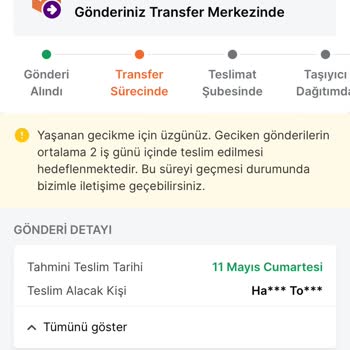 Trendyol Geciken Bilgi Alınmayan Kargo