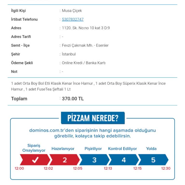 Domino's Pizzamı İptal Etti