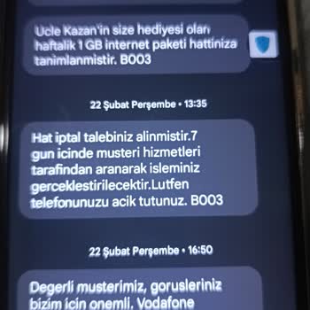 Vodafone Hat İptali Yapamaması