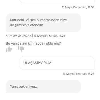 Kayyum Oyuncak Eksik Ürün Ve Kusurlu Ürünler