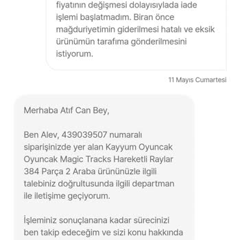 Kayyum Oyuncak Eksik Ürün Ve Kusurlu Ürünler